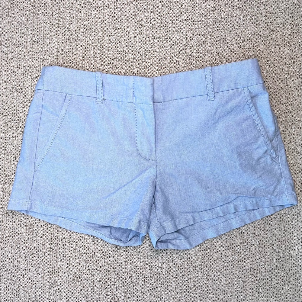 J.Crew Light Blue Chino Shorts Size 0 Preppy Coastal Summer Classic - Picture 2 of 4